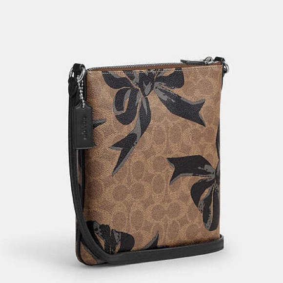 New COACH Mini Rowan File Bag In Signature Canvas With Bow Print - Picture 4 of 10